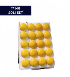 BİJON KAPAĞI RENKLİ SARI 17MM 20'Lİ SET KOD:N142