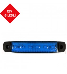 PARMAK LED 12V 6 LEDLİ MAVİ KOD:TH-613