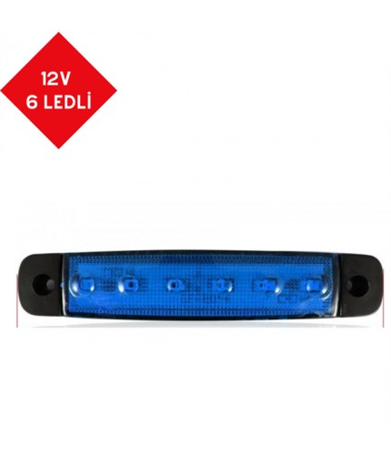 PARMAK LED 12V 6 LEDLİ MAVİ KOD:TH-613