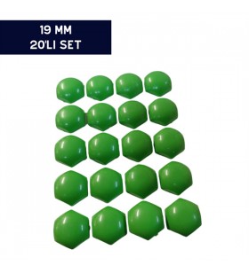 BİJON KAPAĞI RENKLİ YEŞİL 19MM 20'Lİ SET KOD:007016