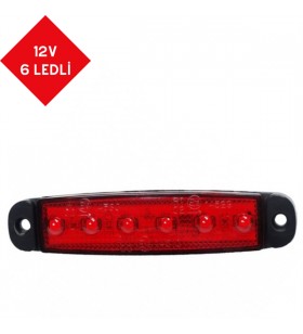 PARMAK LED 12V 6 LEDLİ KIRMIZI KOD:TH-612