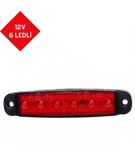 PARMAK LED 12V 6 LEDLİ KIRMIZI KOD:TH-612