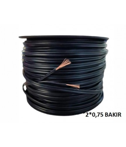 OTO TESİSAT HOPARLÖR KABLOSU BAKIR ORJİNAL ÇİFTLİ 2X0.75 100 METRE KOD:KS07