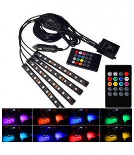 LAMBA ATMOSFER ARAÇ İÇİ KUMANDALI (AYAK ALTI) 12 LED 12V 4'LÜ KOD:4283706