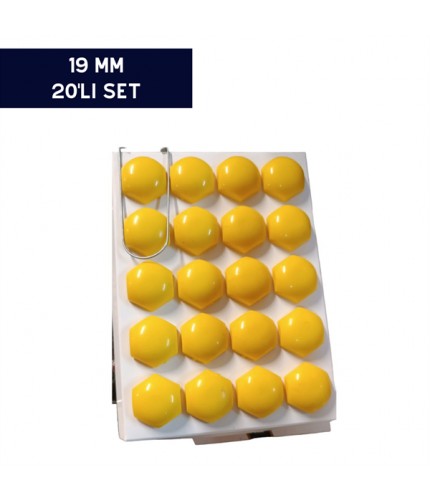 BİJON KAPAĞI RENKLİ SARI 19MM 20'Lİ SET KOD:007016