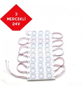 PARMAK LED 24V LAMBA 3 MERCEKLİ CAMLI BEYAZ KOD:0409931