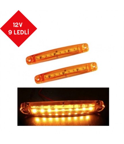 PARMAK LED 12V 9 LEDLİ SARI KOD:TH-911