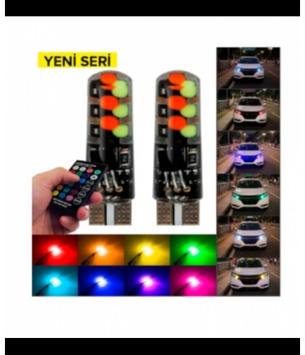 T10 AMPUL 12V ÇAKARLI KUMANDALI YENİ NESİL KOD:0400252