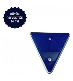 REFLEKTÖR BÜYÜK ÜÇGEN MAVİ KENAR UZUNLUK: 14CM KOD:BK-17M