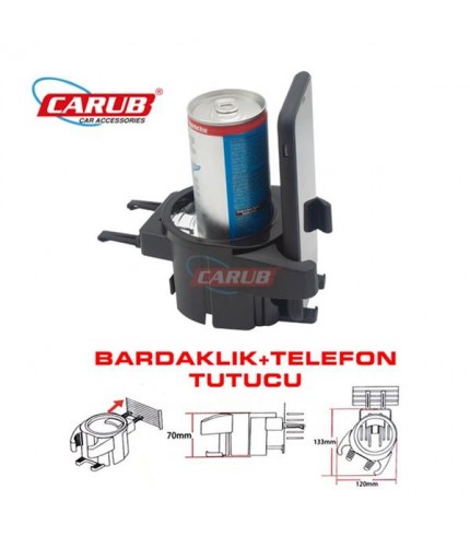 BARDAKLIK VE TELEFON TUTUCU BİRARADA SİYAH KOD:2941022