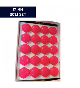 BİJON KAPAĞI RENKLİ PEMBE 17MM 20'Lİ SET KOD:N142