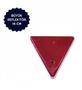 REFLEKTÖR BÜYÜK ÜÇGEN KIRMIZI KENAR UZUNLUK: 14CM KOD:BK-17K