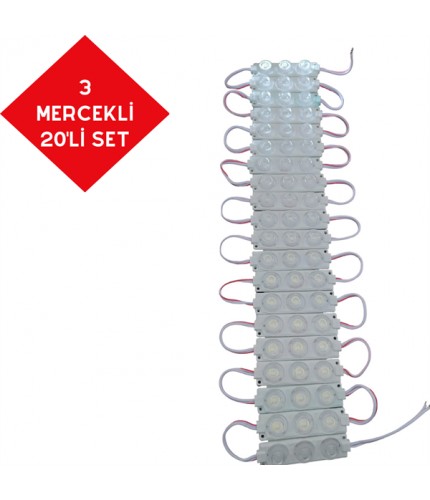PARMAK LED 12V LAMBA 3 MERCEKLİ CAMLI BEYAZ KOD:0409928