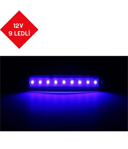 PARMAK LED 12V 9 LEDLİ MAVİ KOD:TH-913