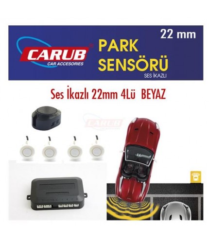 PARK SENSÖRÜ SESLİ 22MM 4LÜ BEYAZ CARUB KOD:0015920