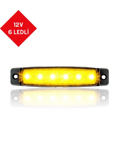 PARMAK LED 12V 6 LEDLİ SARI KOD:TH-611
