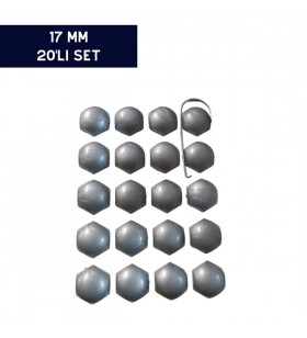 BİJON KAPAĞI RENKLİ GRİ 17MM 20'Lİ SET KOD:N142