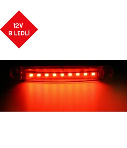 PARMAK LED 12V 9 LEDLİ KIRMIZI KOD:TH-912