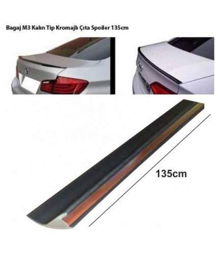 BAGAJ ÇITASI SPOİLER UNİVERSAL KROM ÇİZGİLİ 135CM LÜX KOD:2790105