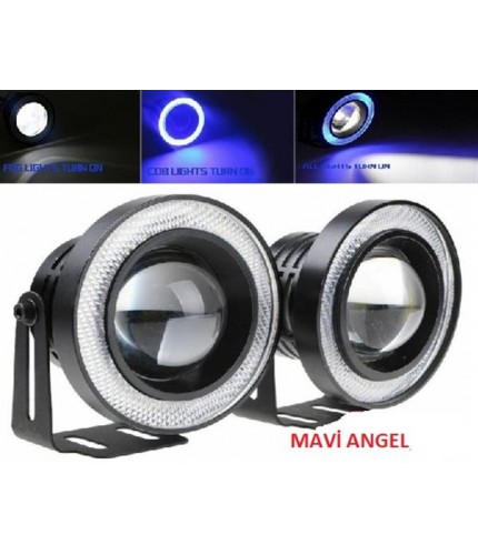 SİS LAMBASI MERCEK ANGEL 12V COB METAL 89MM MAVİ KOD:8560