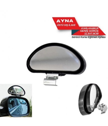SÜRÜCÜ EĞİTMEN AYNASI ÜST İLAVE SİYAH KÜÇÜK OVAL KOD:0221176