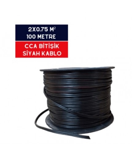 OTO TESİSAT HOPARLÖR KABLOSU CCA ORJİNAL ÇİFTLİ 2X0.75 100 METRE KOD:KS04