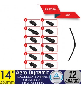 12 APARATLI ÖN MUZ SİLECEK 14 İNÇ/350 MM KOD:1353351