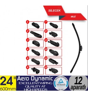 12 APARATLI ÖN MUZ SİLECEK 24 İNÇ/600 MM KOD:1353360