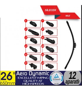 12 APARATLI ÖN MUZ SİLECEK 26 İNÇ/650 MM KOD:1353361