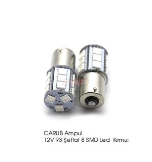 93 AMPUL 12V 18 LED SDM ÇAKARSIZ KIRMIZI TAKIM KOD:0403041