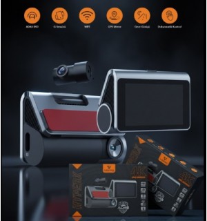 HYPERX 4K UHD DOKUNMATİK EKRANLI Wi-Fi & GPS ARAÇ KAMERASI - 256 GB DESTEKLEYEN ADAS DESTEKLİ KOD:HYPERX