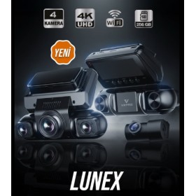 LUNEX 4 KAMERALI 4K UHD Wi-Fi & GPS AKILLI ARAÇ KAMERASI 256 GB MicroSD DESTEĞİ - 24 SAAT PARK İZLEME KOD:LUNEX