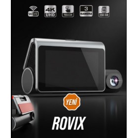 ROVIX 3 KAMERALI 4K UHD DOKUNMATİK EKRANLI Wi-Fi & GPS ARAÇ KAMERASI - ADAS BSD DESTEKLİ 256 GB MİCRO SD DESTEĞİ KOD: ROVIX