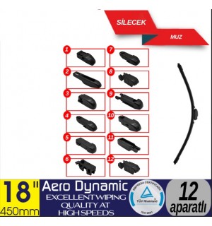 12 APARATLI ÖN MUZ SİLECEK 18 İNÇ/450 MM KOD:1353355