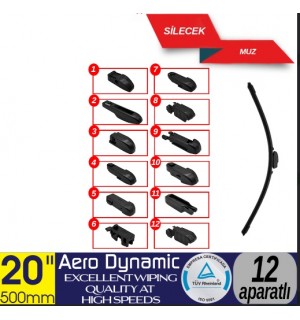 12 APARATLI ÖN MUZ SİLECEK 20 İNÇ/500 MM KOD:1353357